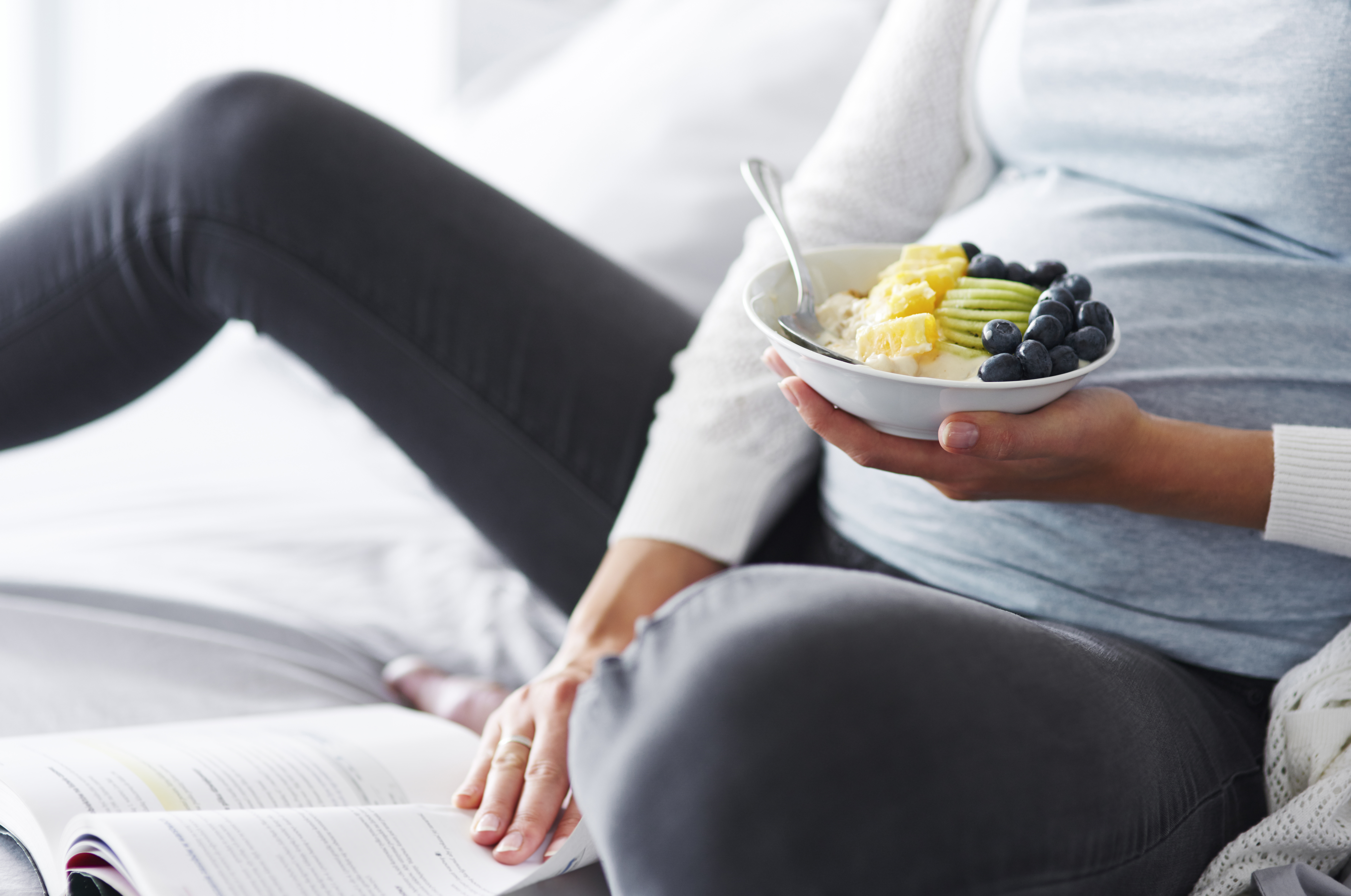 Illustration showing pregnancy anxiety and comfort eating